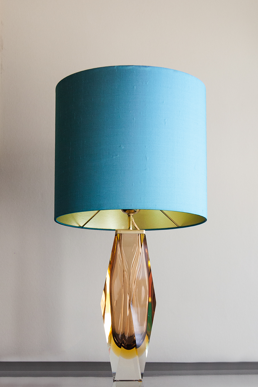 Sommerso Murano Glass Table Lamp