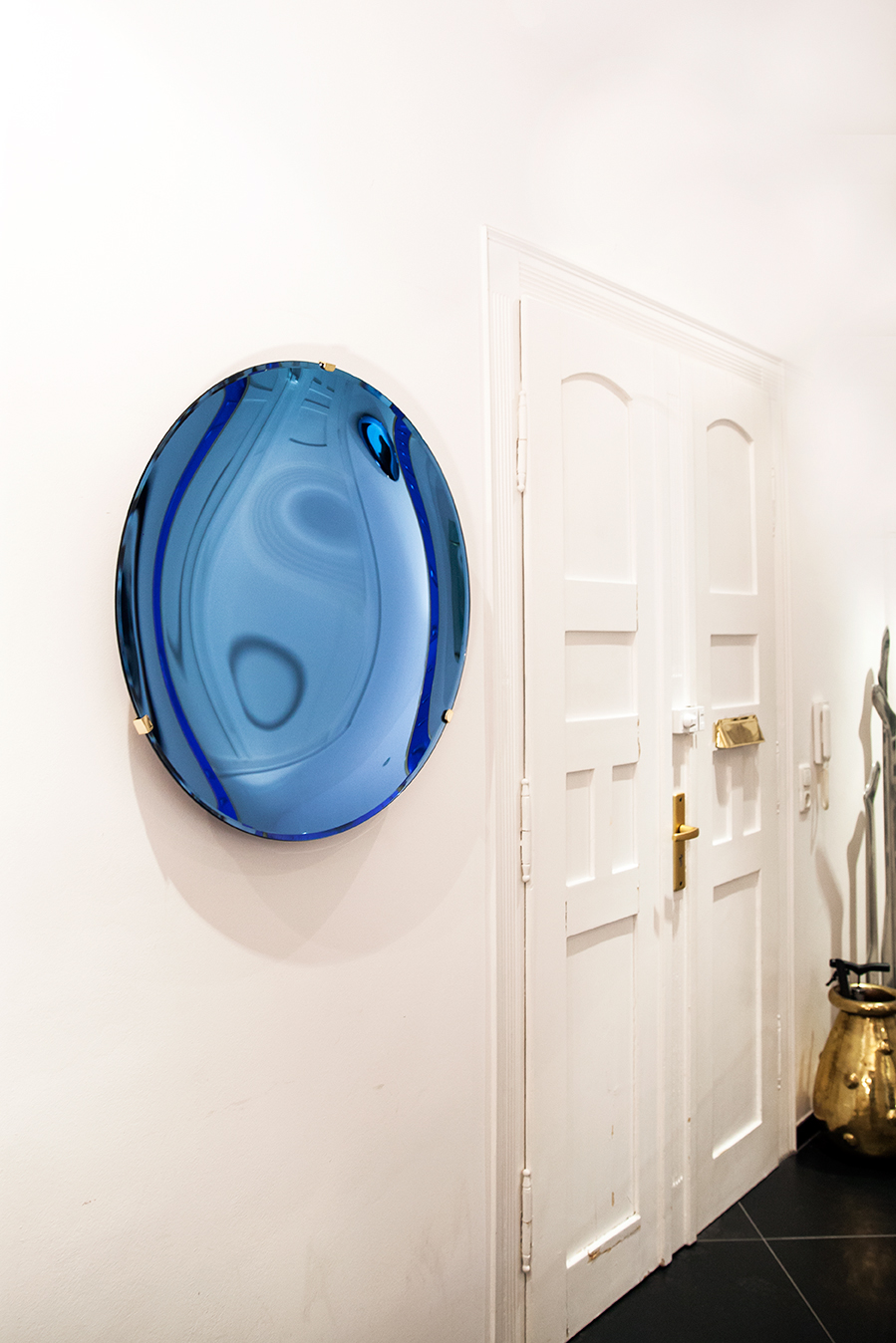 Concave blue Mirror Object, France 2020