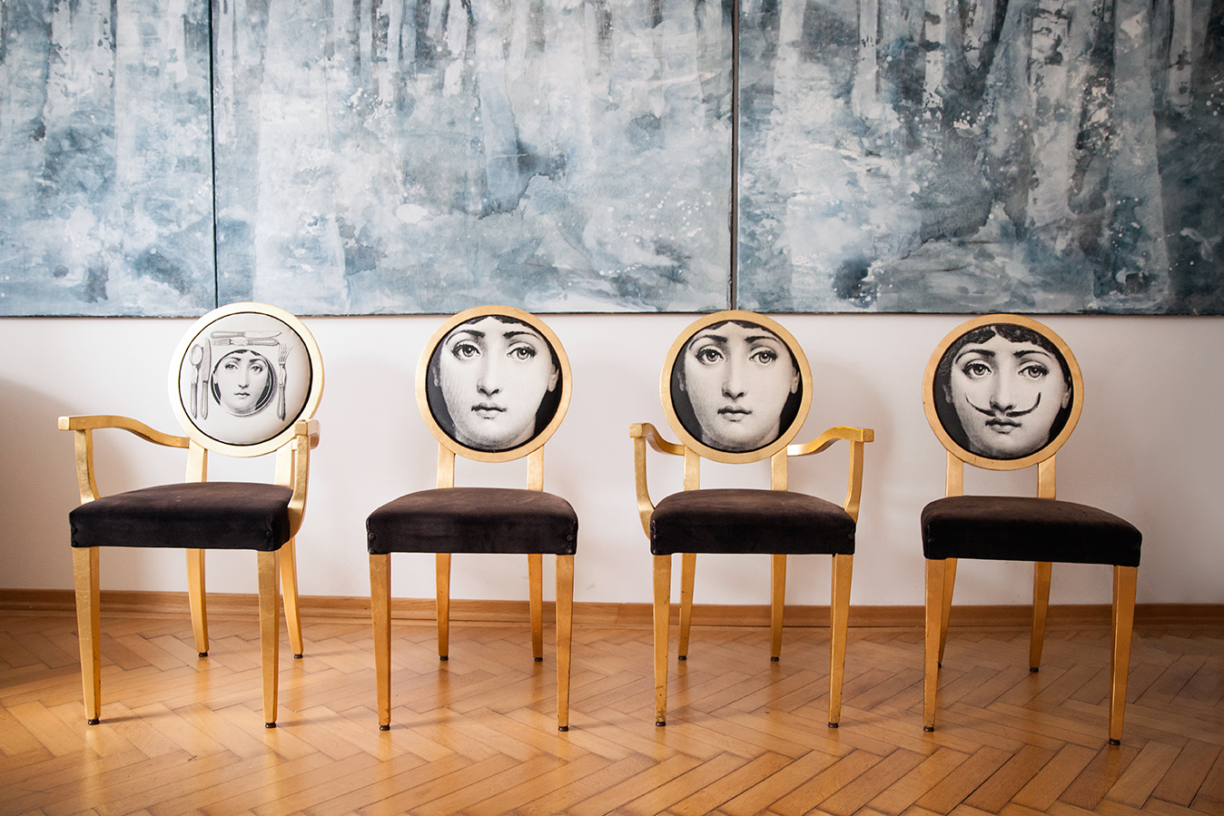 Dining Chair Set by Piero Fornasetti