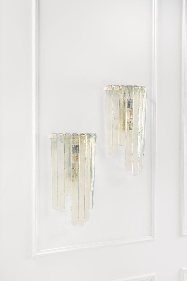 Pair of large Wall lamps by Carlo Nason for Mazzega
