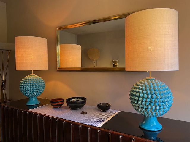 Pair of Large ceramic table lamps